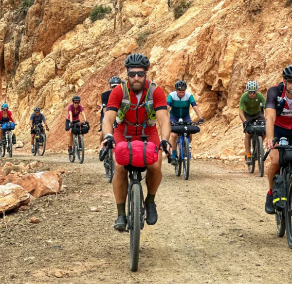 Multi-day gravel and mountain bike tours from Atlas Mountains to the Sahara MTB adventure riding Atlas Mountains to Sahara Morocco Gravel bike ride in desert and mountain Morocco E-bike cycling tour Atlas Mountains to Sahara