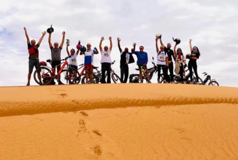 sahara desert cycling tours Morocco dunes gravel bike desert Morocco MTB adventure Sahara Morocco desert cycling route Morocco from Marrakech